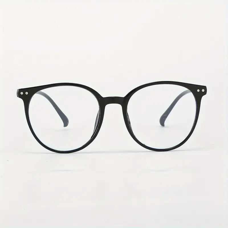 GENUIN MOMENT Chic Oval Frame Clear Lens Glasses for Women - Retro Fashion, Blue Light Blocking, Perfect for Daily Wear & Travel
